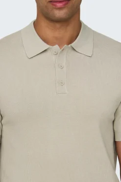 ONLY & SONS Poloshirt onsWyler Life Reg 14 SS Polo Knit Silver lining Hot