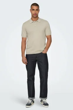 ONLY & SONS Poloshirt onsWyler Life Reg 14 SS Polo Knit Silver lining Hot
