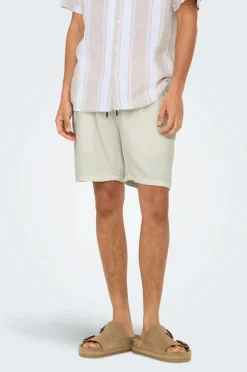 ONLY & SONS Shorts onsTel Linen Latham 0257 Shorts Cloud dancer New