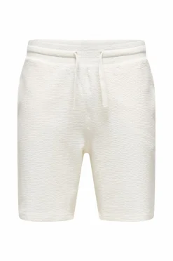 ONLY & SONS Shorts Onskian Life Reg Seersucker Shorts Cloud dancer Clearance