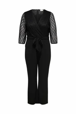 Only Carmakoma Buksekjole carBetsy 3/4 Wrap V-neck Jumpsuit Black Best