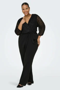Only Carmakoma Buksekjole carBetsy 3/4 Wrap V-neck Jumpsuit Black Best