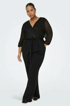 Only Carmakoma Buksekjole carBetsy 3/4 Wrap V-neck Jumpsuit Black Best
