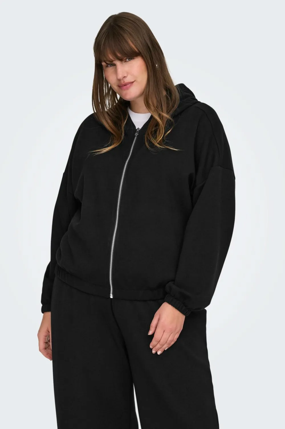 Only Carmakoma Hættetrøje carScarlett LS Elastic Zip Black Best