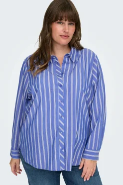 Only Carmakoma Skjorte carLiah LS Shirt Wvn Cloud dancer Best