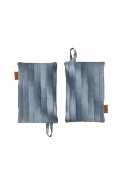 OYOY Living Design Køkkentekstiler>Grydelapper - sæt med 2 Striped Demin Blå