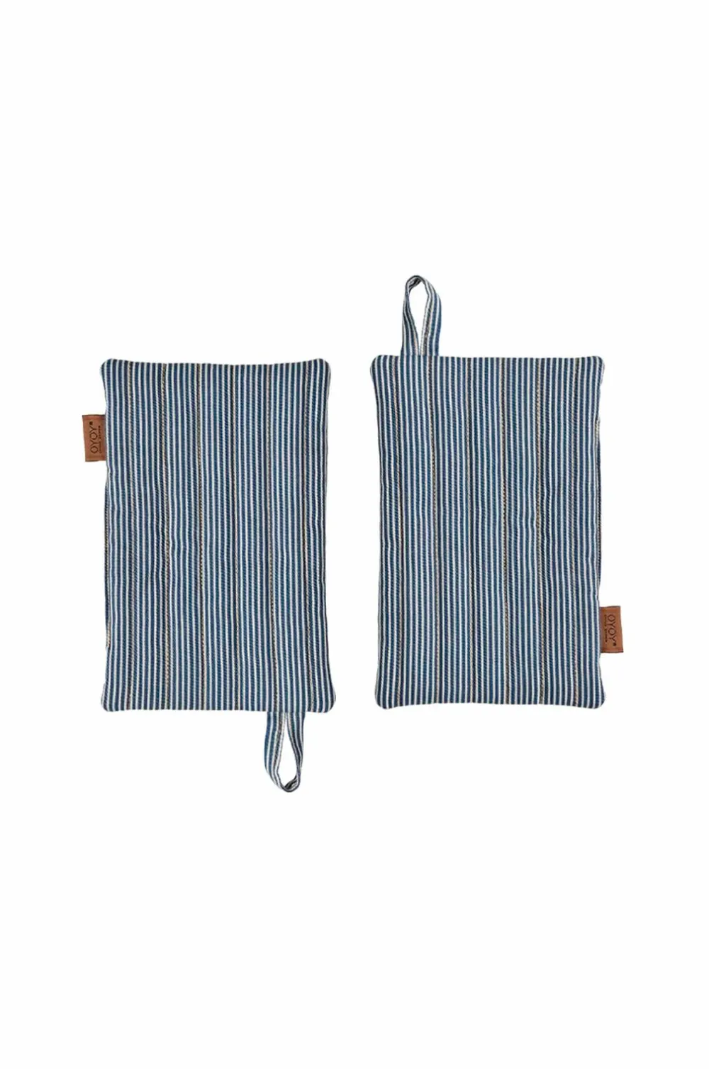 OYOY Living Design Køkkentekstiler>Grydelapper - sæt med 2 Striped Demin Blå