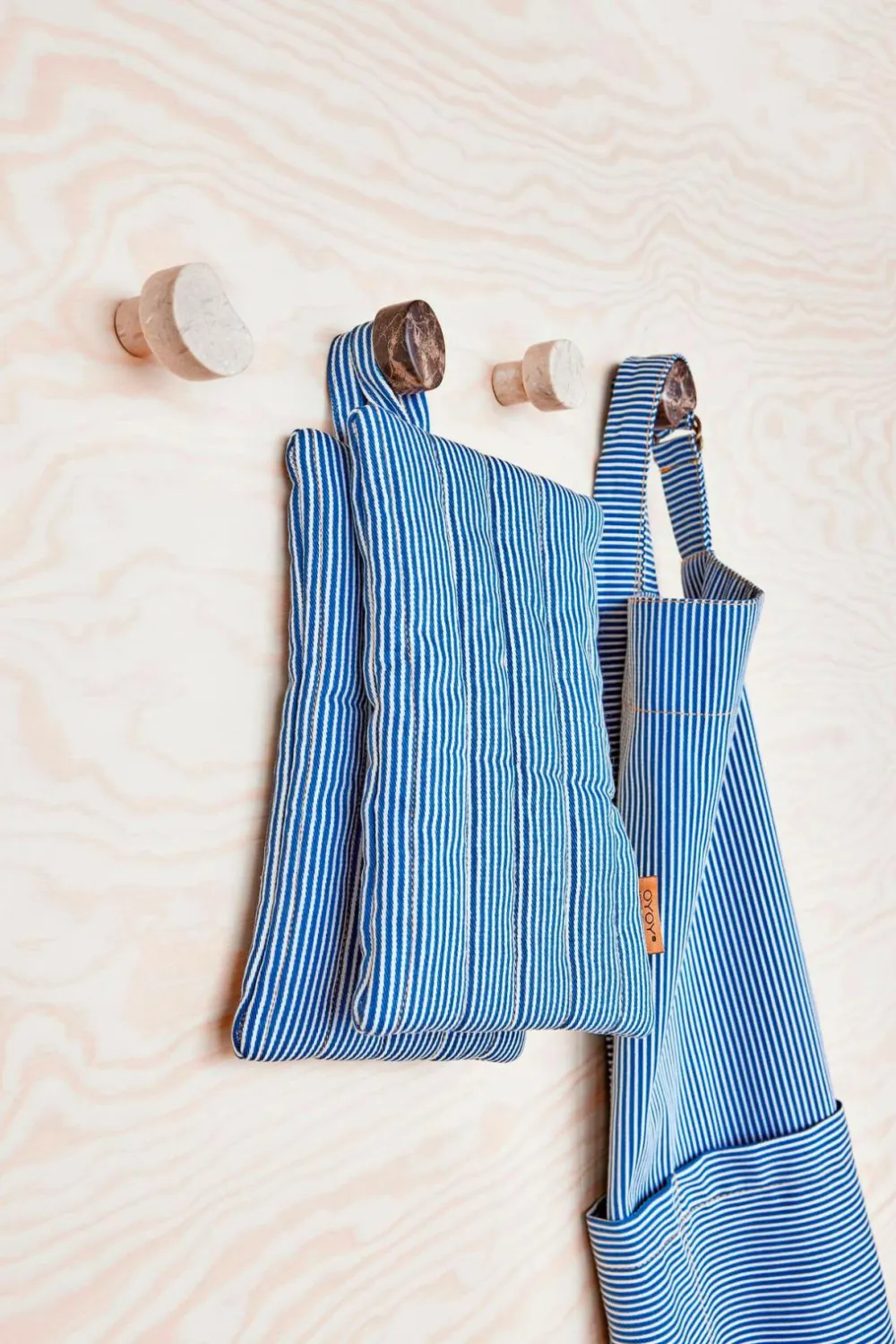 OYOY Living Design Køkkentekstiler>Grydelapper - sæt med 2 Striped Demin Blå
