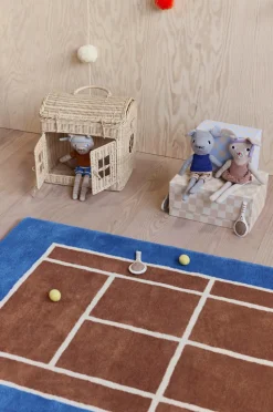 OYOY Living Design Tæppe Tennis Karamel,Optisk blå Online