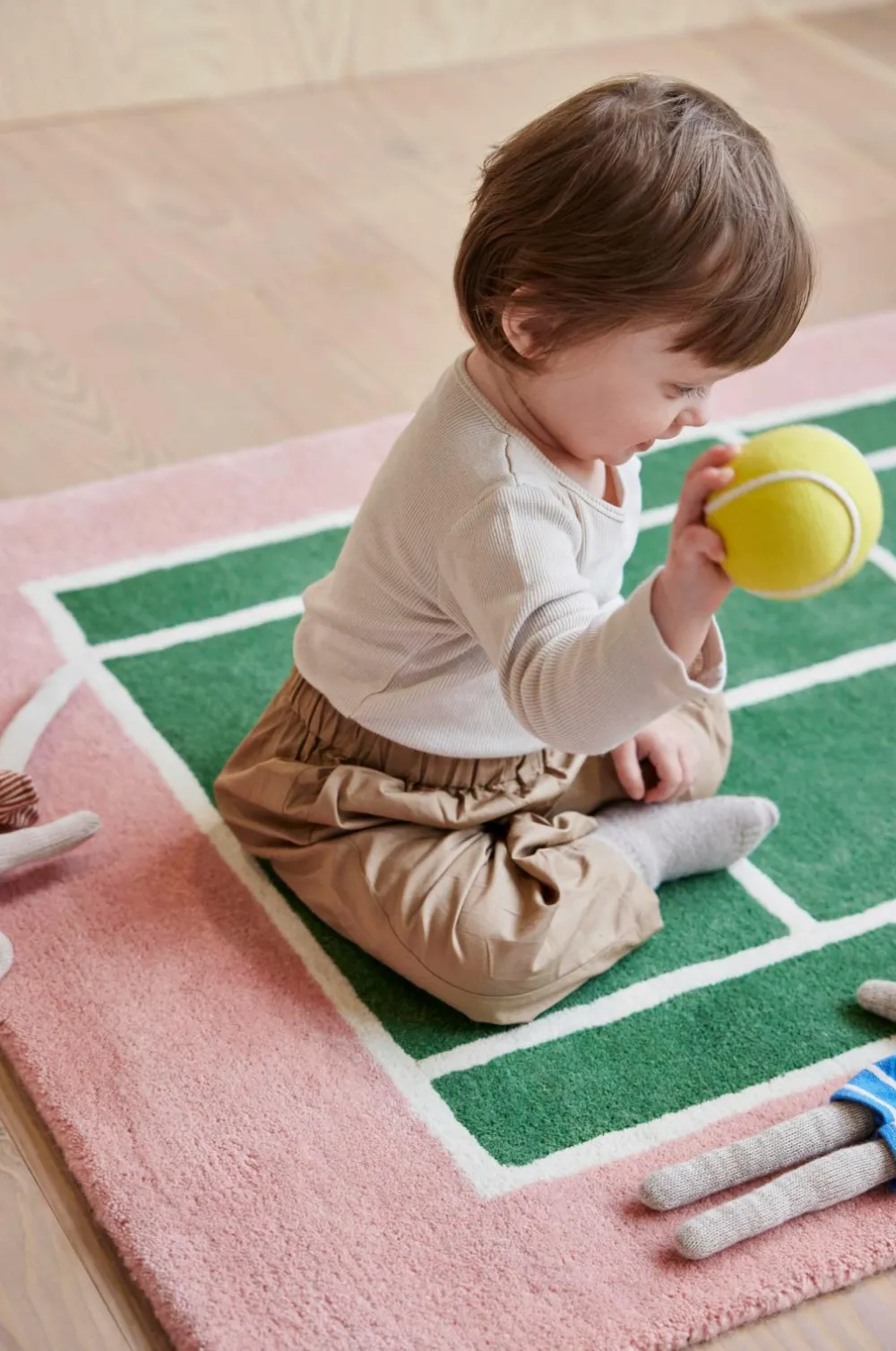 OYOY Living Design Børnegulvtæpper>Tæppe Tennis Grøn,Rose