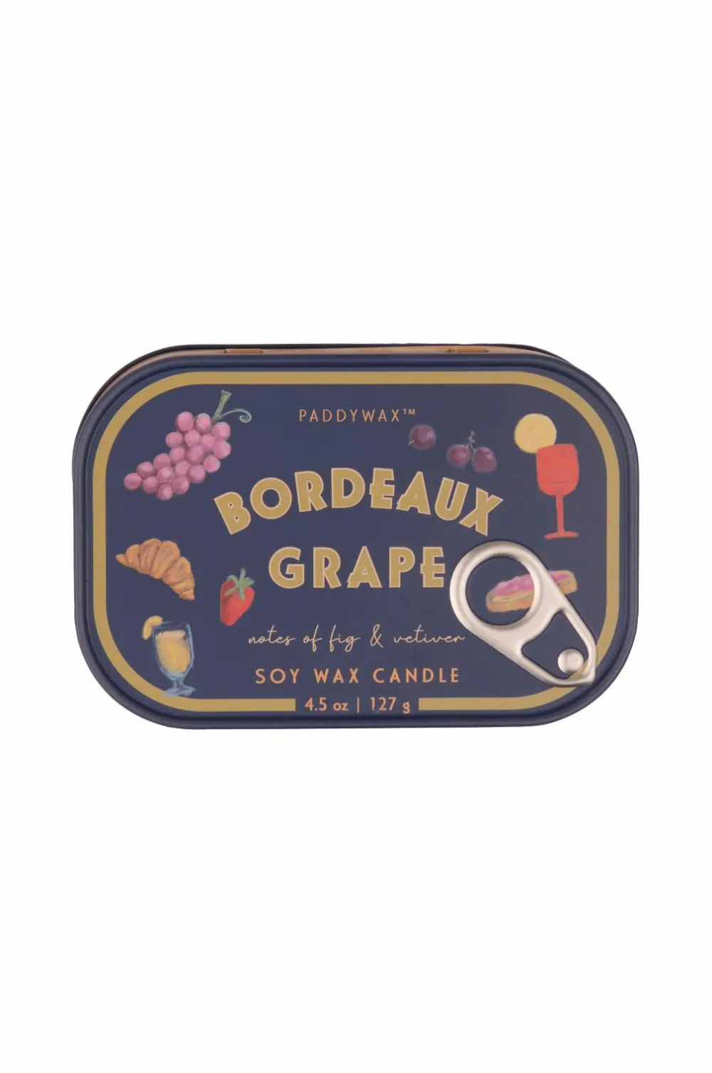 Paddywax Rumduft>Bistro Grapes Printed Tin Candle - Bordeaux Grape Mønstret