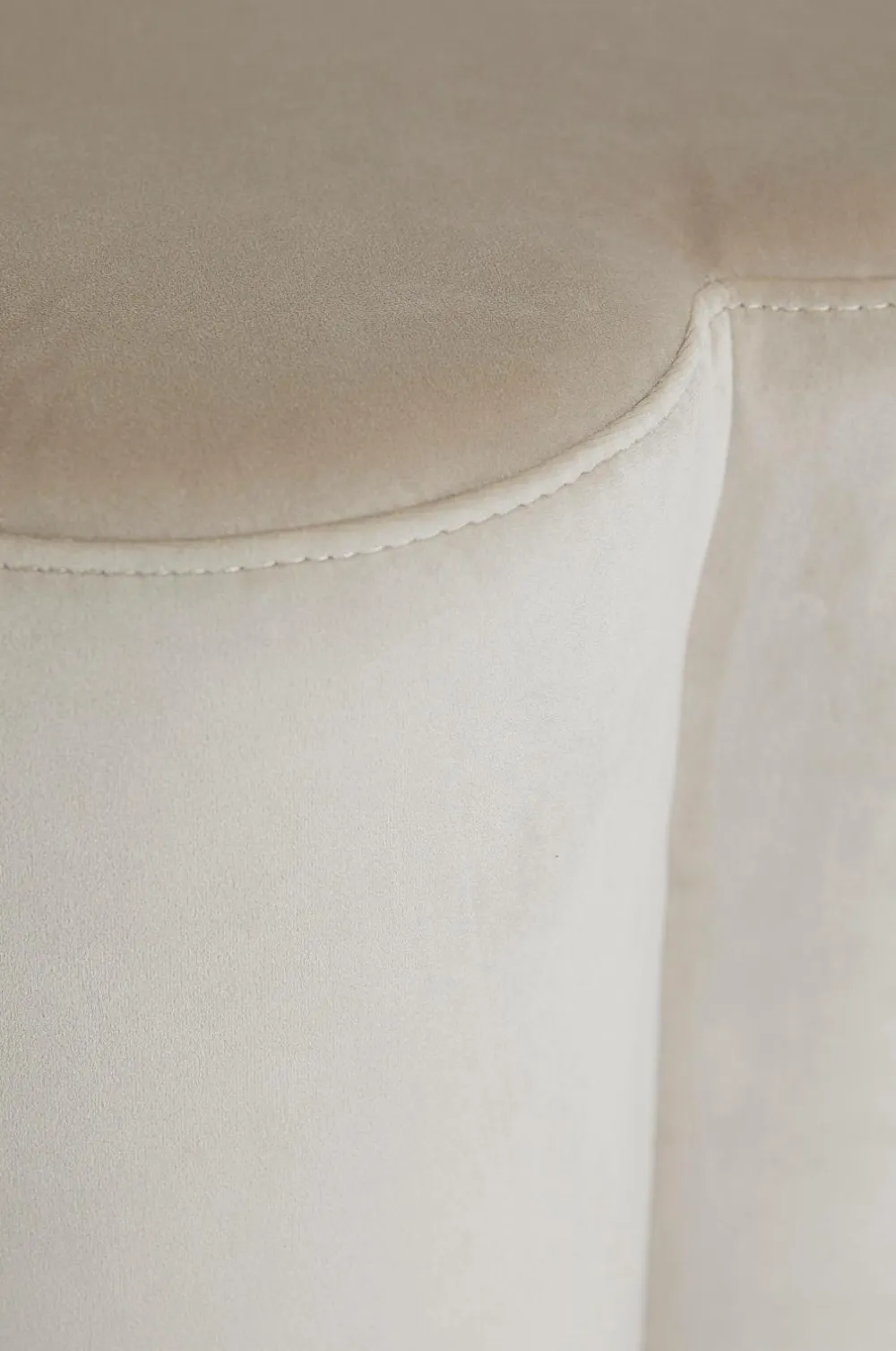 Pastill Bodhi puf i velour Ø 40 cm Sandbeige New