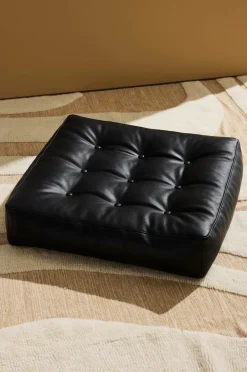 Pastill Puffer & Fodskamler>Luca gulvpude i vegansk læder 64x64x15 cm Sort PU