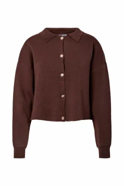 pieces Trøjer & Cardigans>Cardigan pcJassy LS Polo Knit Delicioso