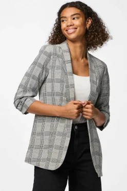 pieces Habitjakke pcBosella 3/4 Printed Blazer Black New