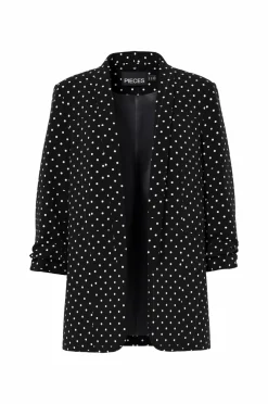 pieces Habitjakke pcBosella 3/4 Printed Blazer Black Sale