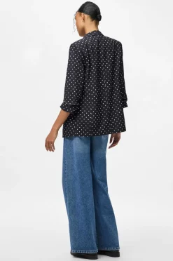 pieces Habitjakke pcBosella 3/4 Printed Blazer Black Sale