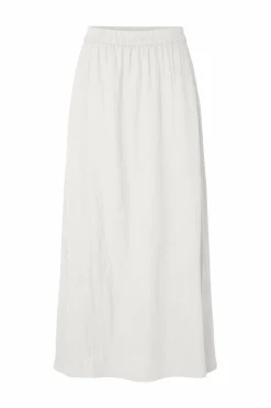 pieces Nederdele>Maxi nederdel pcSastina HW Maxi Slit Skirt Wvn Cloud dancer