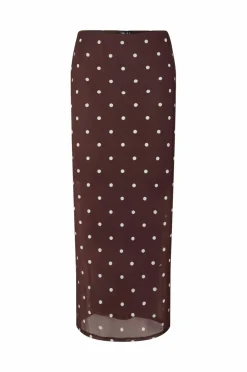 pieces Nederdele>Maxi nederdel pcDorthea HW Ankle Mesh Hot fudge