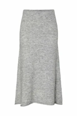 pieces Nederdele>Nederdel pcPam HW Ank Knit BC Medium grey melange