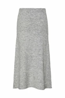 pieces Nederdele>Nederdel pcPam HW Ank Knit BC Medium grey melange