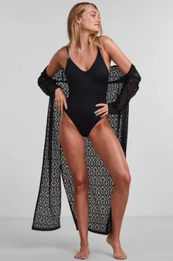 pieces Strandkjole pcVita 7/8 Lace Ankle Kimono Black Online