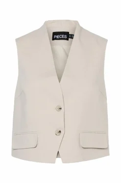 pieces Vest pcTiki Waist Coat Silver gray