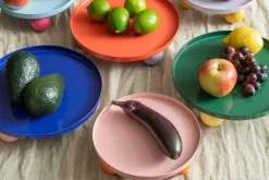 Present Time Bakke Double Funky Round Blød pink og lysende orange Discount