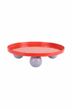 Present Time Bakke Dobbelt Funky Round Large Knaldrød m. blød lilla New