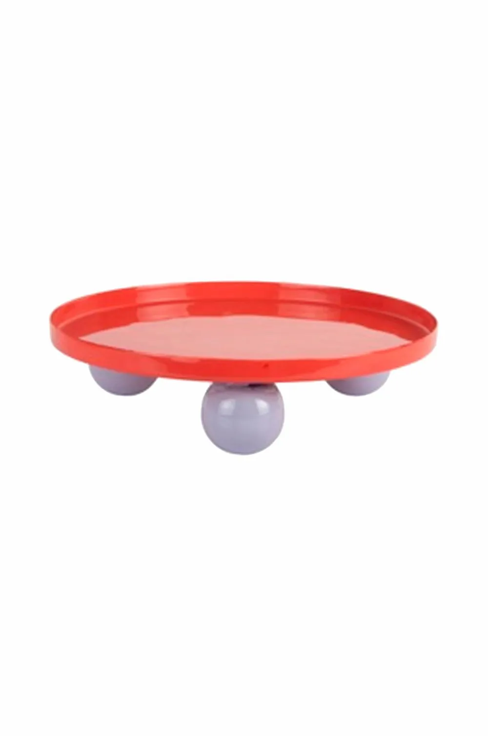 Present Time Bakke Dobbelt Funky Round Large Knaldrød m. blød lilla New