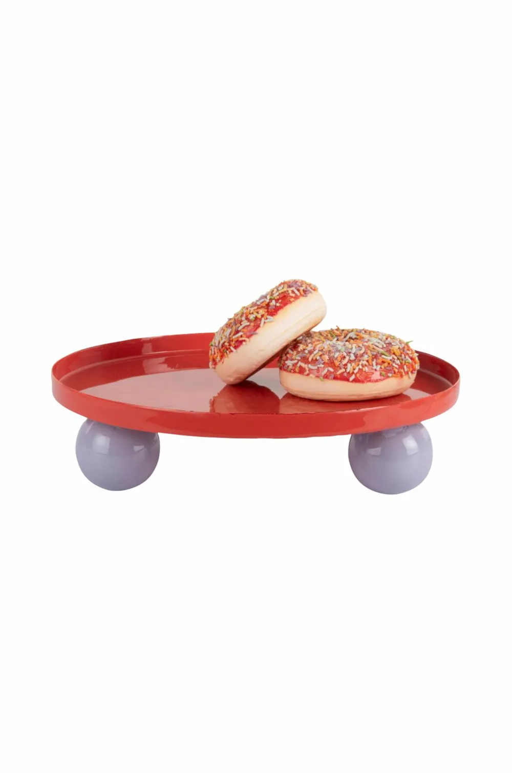 Present Time Bakke Dobbelt Funky Round Large Knaldrød m. blød lilla New