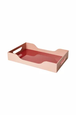 PRINTWORKS Lakeret bakke - Swell, brun/lyse L Rød Outlet