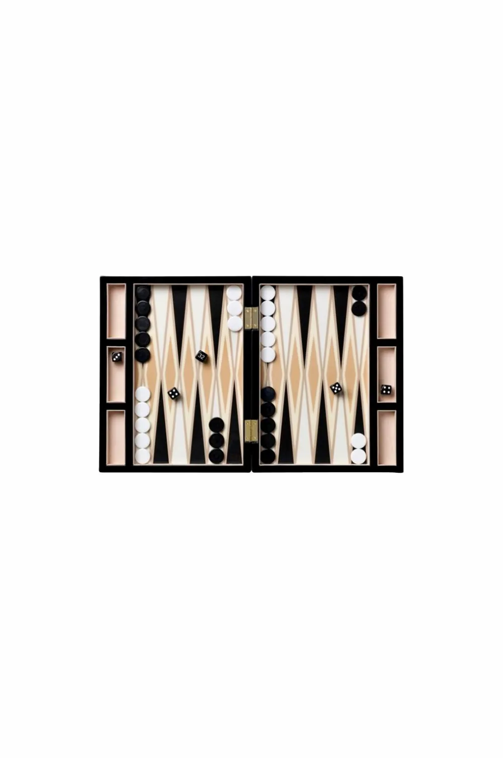 PRINTWORKS Lakeret backgammon, sort Sort/beige Best
