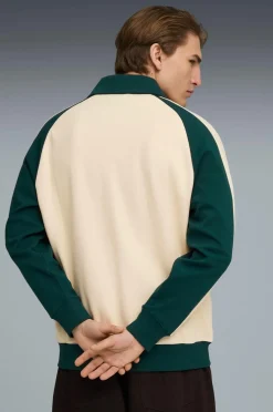 Puma Træningsjakke T7 Relaxed Wing Collar Jacquard Track Jacket DK Alpine Snow-Green Terrain Hot