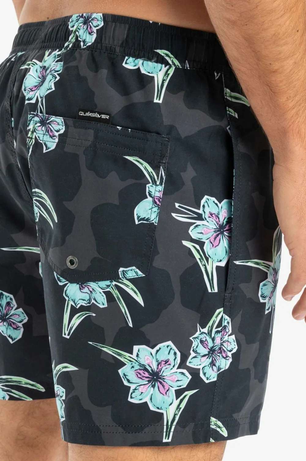 Quiksilver Badetøj|Badetøj>Badebukser Everyday Straight Volley 15 Backyards Black - Kvj7