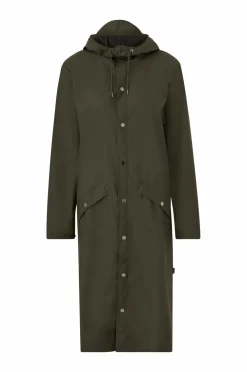 Rains Regnjakke Longer Jacket 03 green Outlet