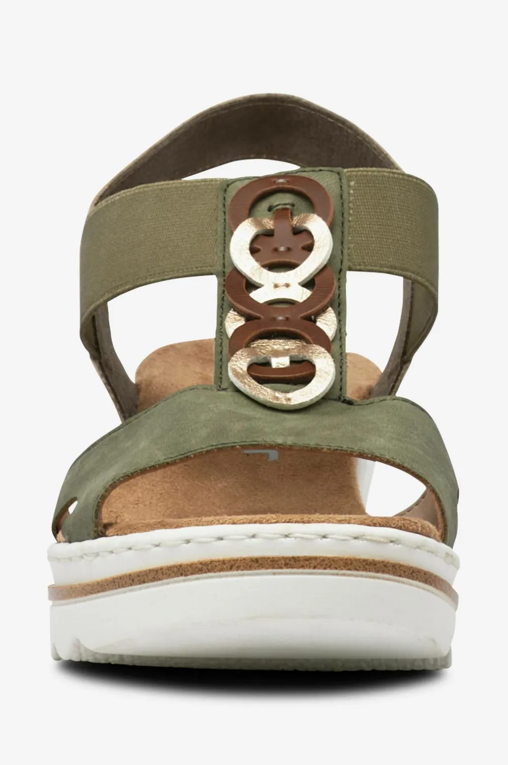 Rieker Højhælede Sko>Sandaler med hæl 67498-52 Green-Combination