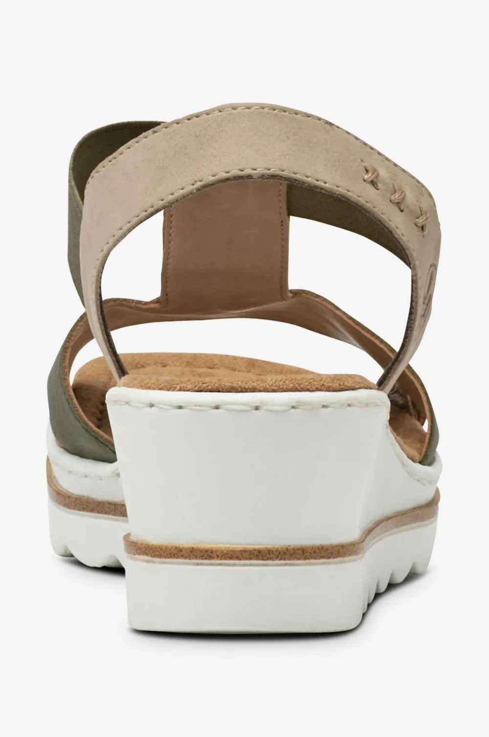 Rieker Højhælede Sko>Sandaler med hæl 67498-52 Green-Combination
