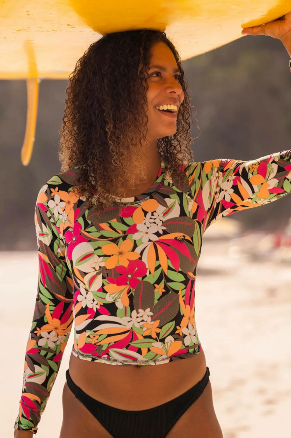 Roxy Trøje med solbeskyttelse / svømmetop PT LS Lycra Anthracite palm song s Online