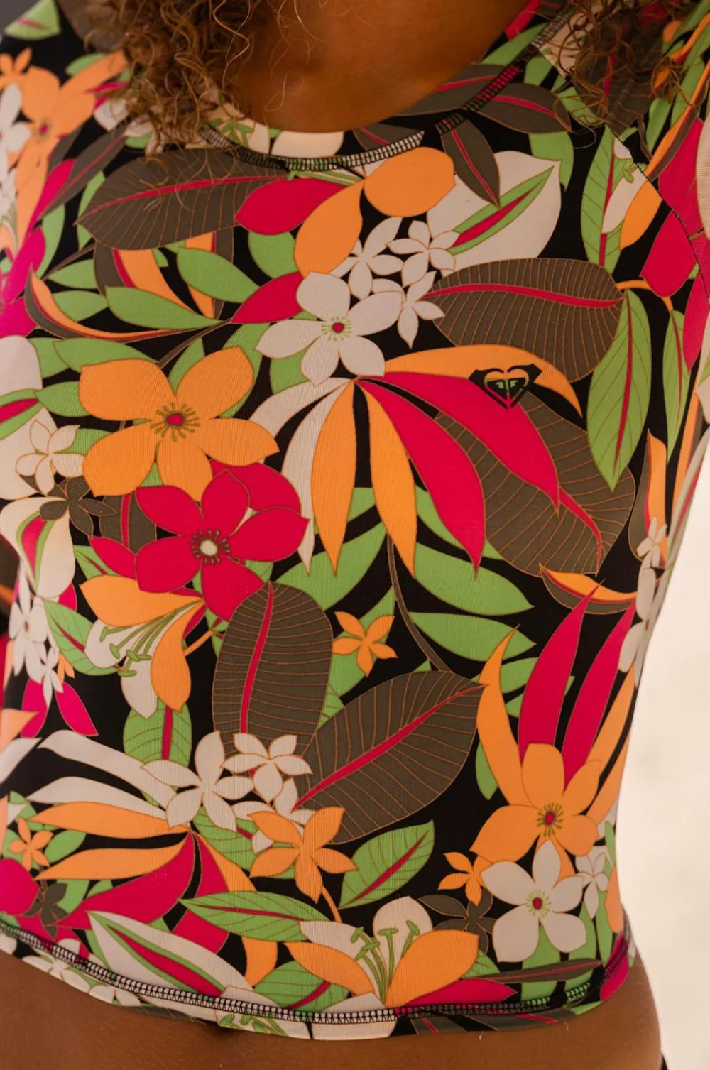 Roxy Trøje med solbeskyttelse / svømmetop PT LS Lycra Anthracite palm song s Online