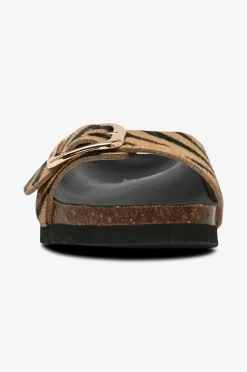 Scholl Iconic Sandaler SL Kathleen Leather Leopard Zebra Beige-Black Clearance