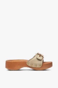 Scholl Iconic Træsko SL Pescura Heel Råhvid Discount