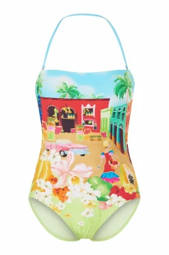 Seafolly Badedragter>Badedragt Bandeau One Piece Turquoise