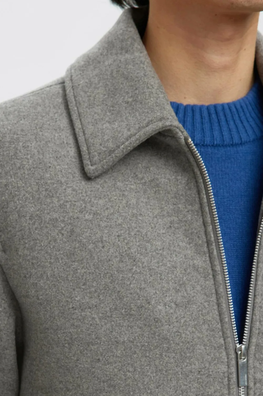 Selected HOMME Jakke slhPhilip Wool Blend Grey melange Outlet