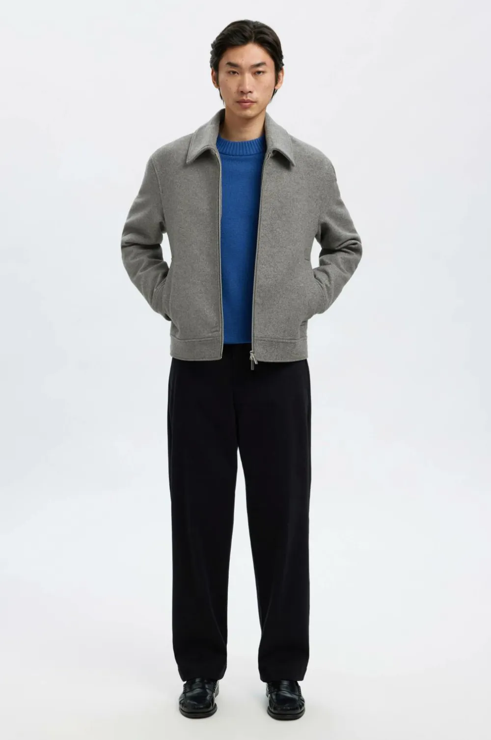 Selected HOMME Jakke slhPhilip Wool Blend Grey melange Outlet