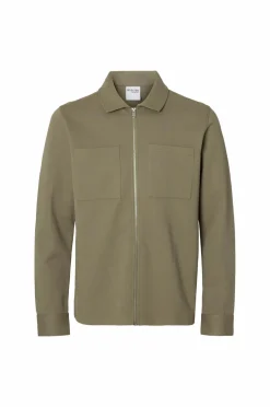 Selected HOMME Skjorter>Overskjorte slhJackie Sweat Zip Jacket Vetiver
