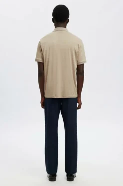 Selected HOMME Poloshirt slhFave Button SS Polo Oatmeal Best