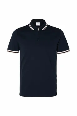Selected HOMME Poloshirts>Poloshirt slhSlim Toulouse Detail SS Polo Sky captain
