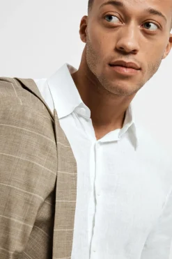 Selected HOMME Skjorte slhRegkylian-linen Shirt LS Classic White Best
