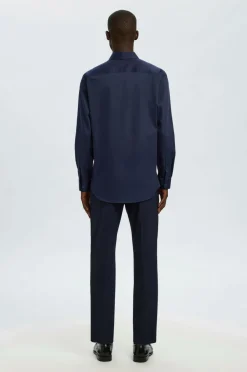 Selected HOMME Skjorte slhSlim-Performance Shirt LS Sky captain Clearance